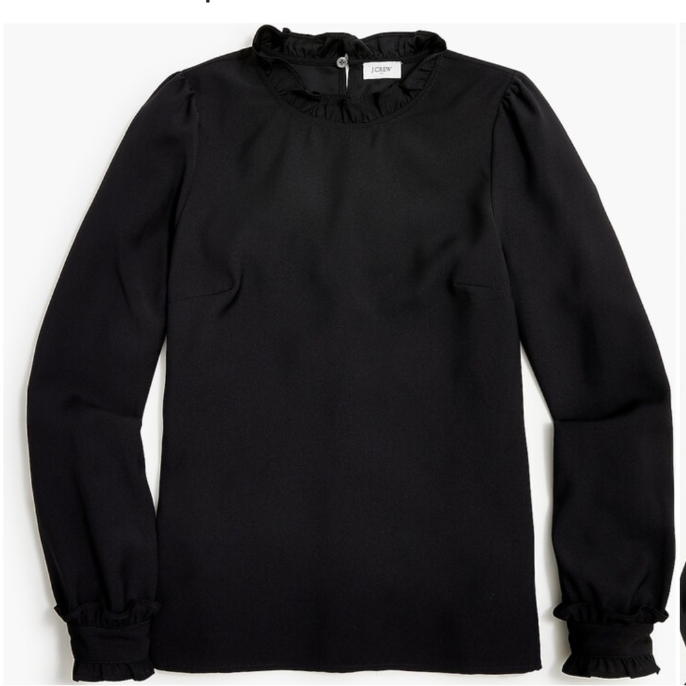 J. Crew Ruffleneck Top - Picture 2 of 3